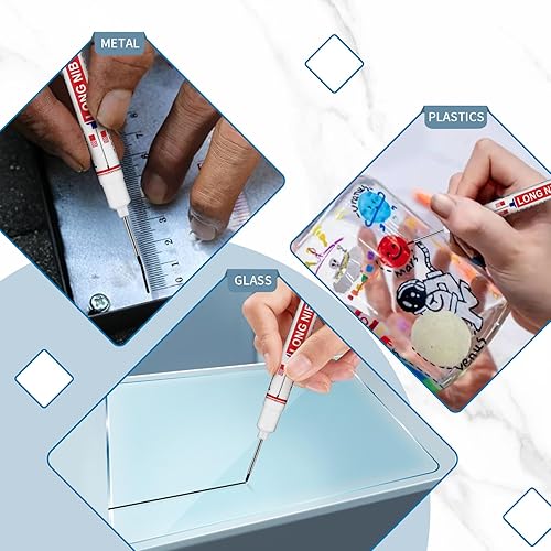 Miniatura 6 de 15 rotuladores de cabeza larga con agujeros profundos, marcadores de punta larga de 0.787 pulgadas, marcadores de nariz larga, herramienta de