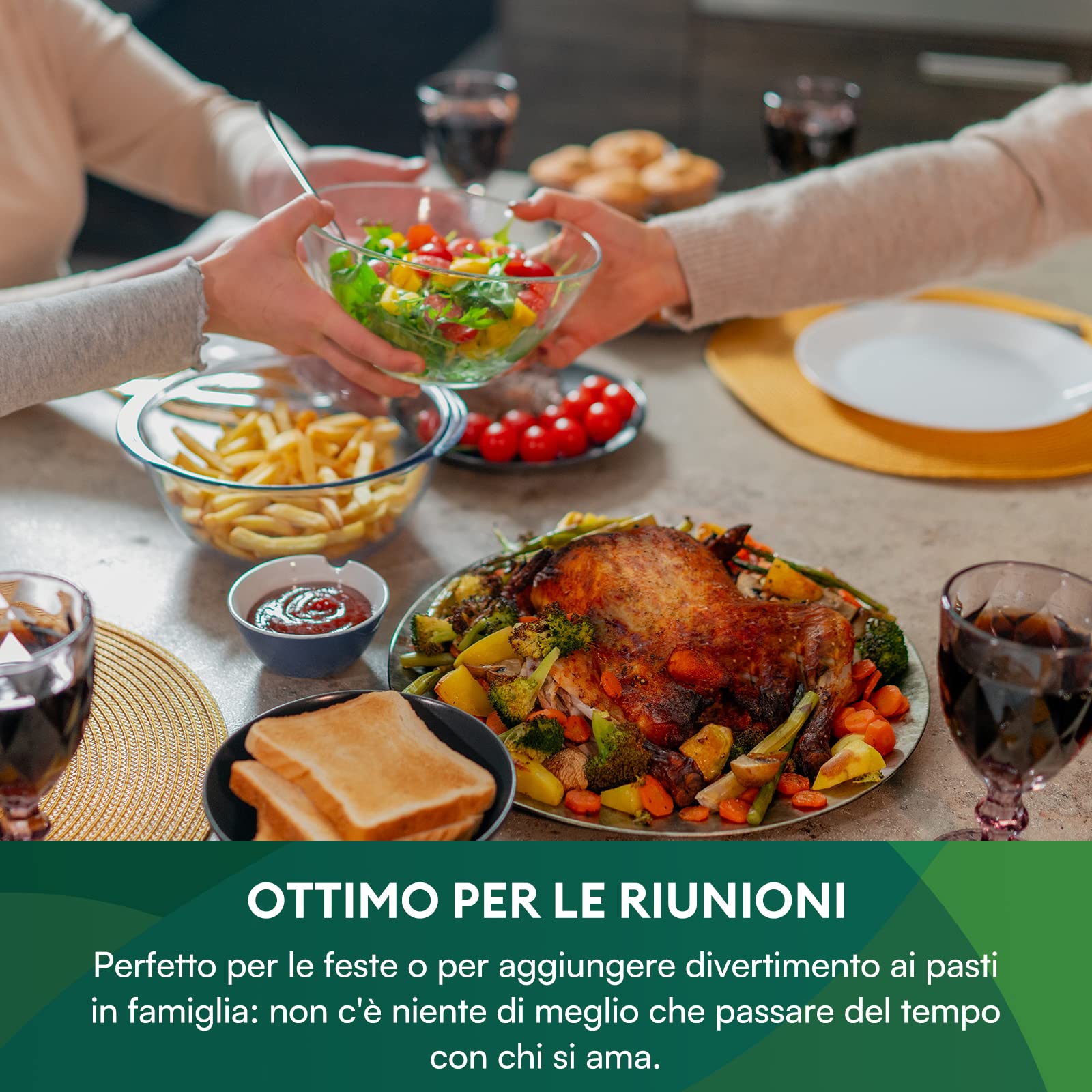 CHEFREE Friggitrice ad Aria 5 Litri, 1500W Air Fryer Resistente alle Macchie, Forno ad Aria 90% Senza Olio con Finestra Visibile, Miglior Friggitrice ad Aria Versatile 40-200°C, Ricette Online AFW01