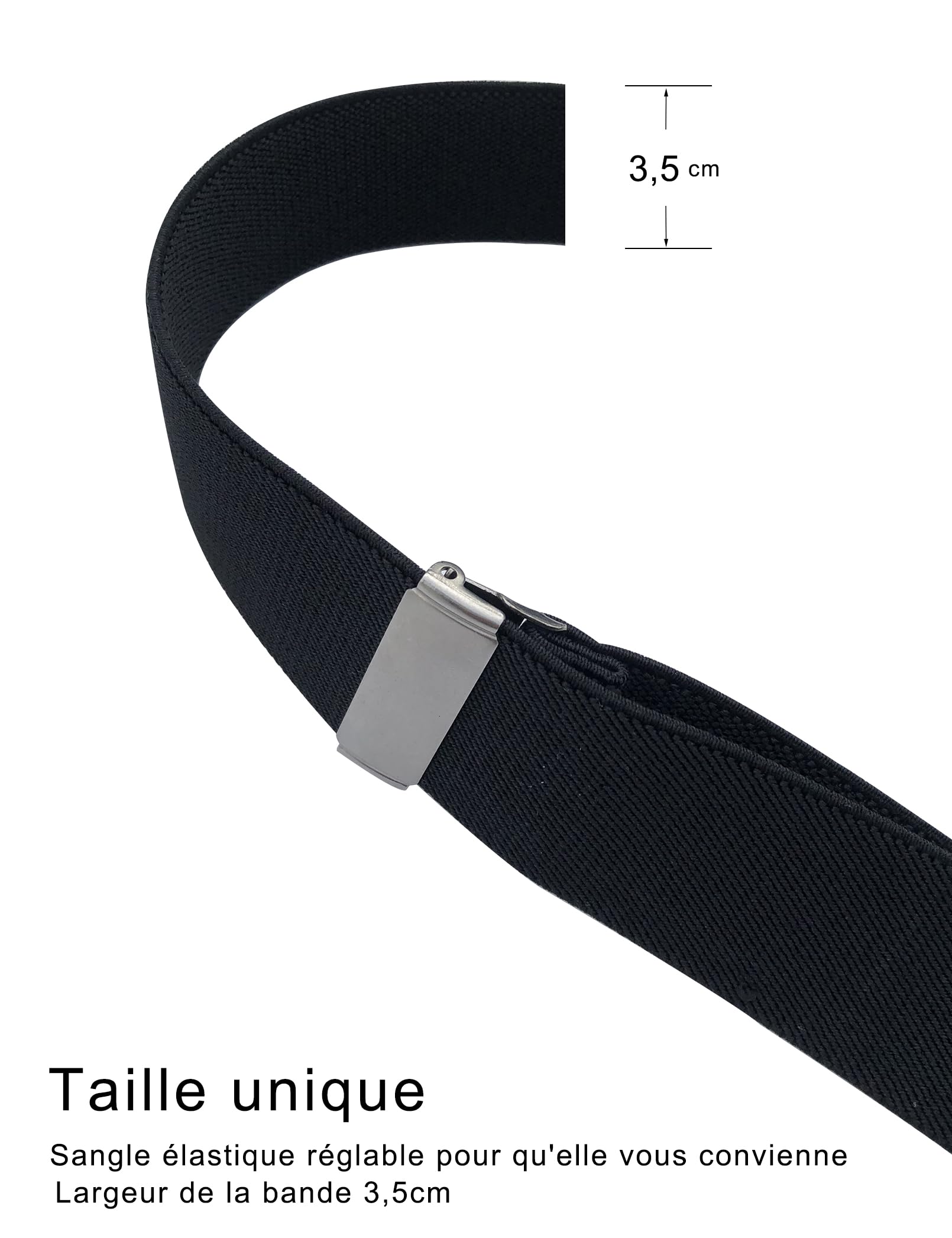 Bretelles extra résistantes pour homme - 3,5 cm de large - Avec crochets rotatifs et sangles élastiques - Dos en Y pour jeans