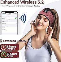 Vista 3 de LC-dolida Diadema Bluetooth, máscara para dormir con auriculares Bluetooth, diadema Bluetooth con altavoz fino, manos libres, las mejores ideas
