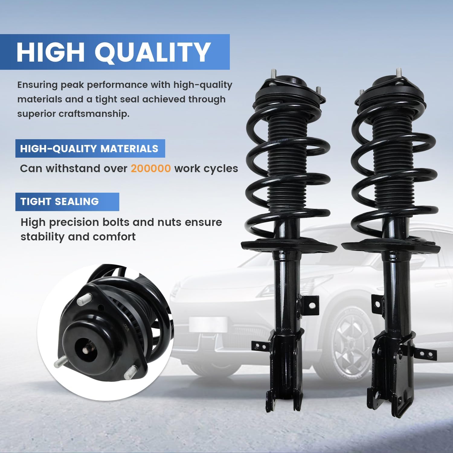 Front Strut Assembly Shock Absorbers Compatible with 2014-2019 Dodge Journey 2.4L, 2011-2019 Dodge Journey 3.6L, 2009-2010 Dodge Journey 3.5L 172509 172510