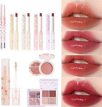 Full Beauty Makeup, 8-piece Set, Popular Cosmetics Set, Full Beauty Cosmetics Set, Lipstick, Makeup Palette, Lip Gloss, Concealer, Eye Shadow, Waterproof, Sweatproof, Cosmetics Set, Popular Cosmetics