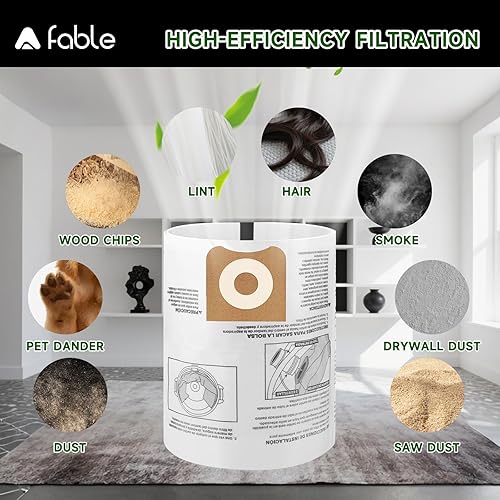 Miniatura 5 de Bolsas de recolección de vacío húmedoseco de 16 y 20 galones reemplazan para Craftsman  rriged shop vec CMXZVBE38749, bolsas de filtro de vacío