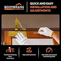 Vista 4 de Boomerang - Cierrapuertas comercial automático de servicio mediano - D703 hidráulico UL 3 horas. Cierre clasificado contra incendios, tamaño 3