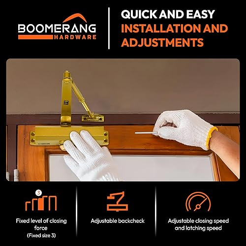 Miniatura 4 de Boomerang D703 - Cierrapuertas comercial automático de servicio mediano - Boomerang D703 hidráulico UL 3 horas. Cierre clasificado contra incendios,