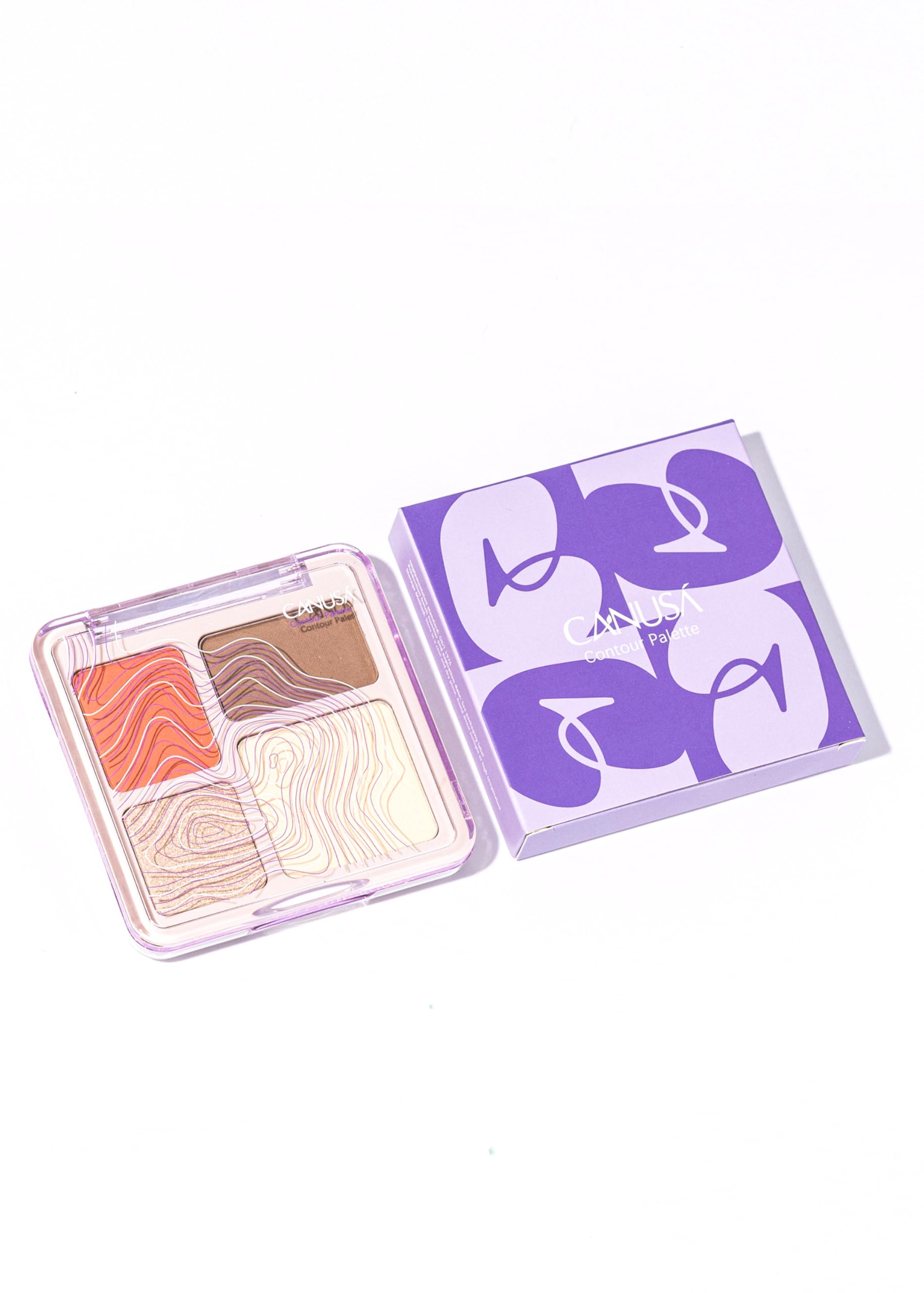 4-in-1 Contour Palette with Blush, Matte & Pearlescent Highlighter, Bronzer, Long Lasting Blendable Face Makeup Palette for Daily Use