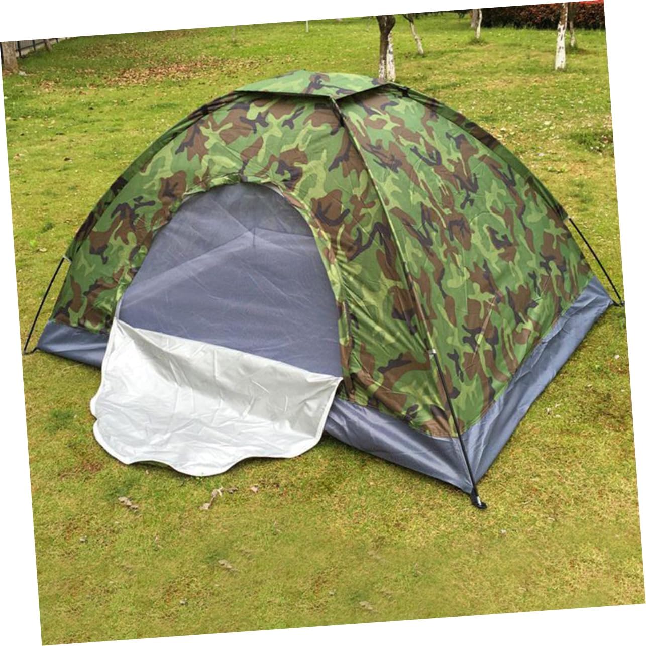Camouflage Tent for Person Instant Setup Portable Camping Tent Hiking Pole Uv Protected Outdoor Accessory Random Color
