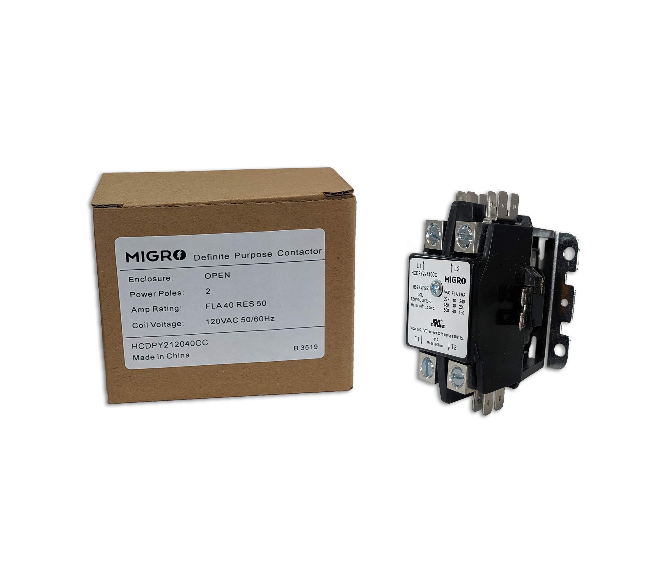 Buy 40 AMP 942120 DEFINITE PURPOSE CONTACTOR 2 Pole 120VAC Lighting