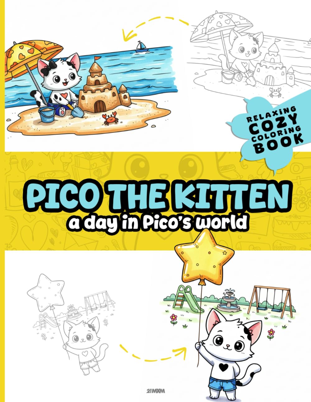 Pico the Kitten: A Day in Pico’s World - Cute Cat Coloring Book for Kids, Toddlers, and Preschoolers with Bold Lines