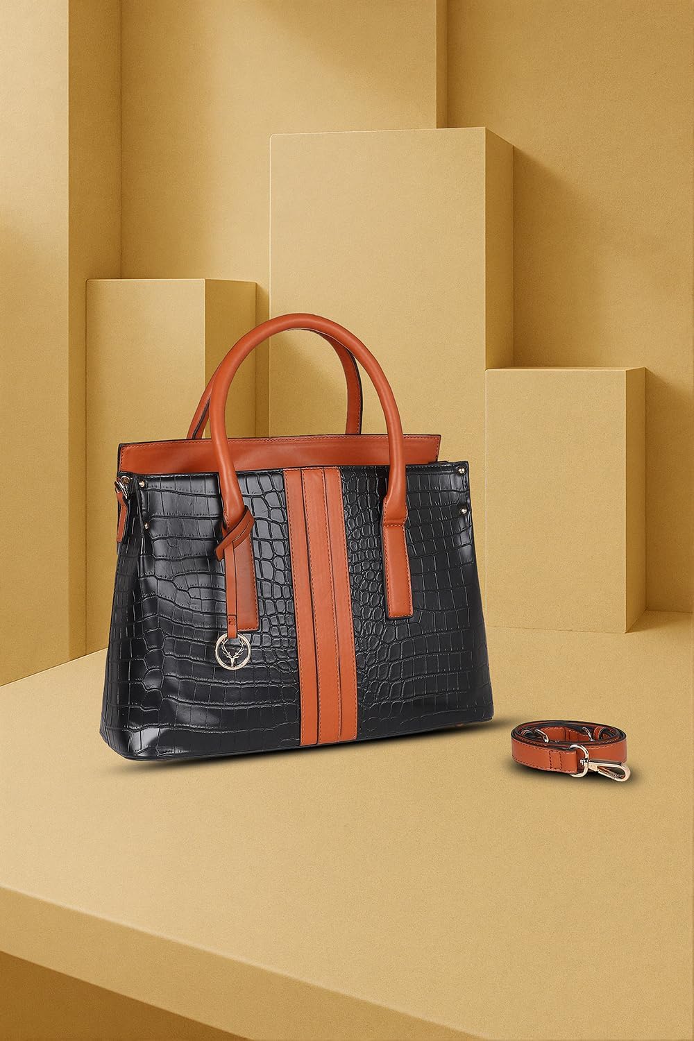 Allen Solly Croc Textured Handheld Bag