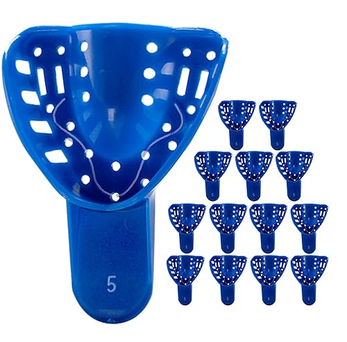 Miniatura 13 de LA MIERE Royal Blue Premium - Bandejas de plástico desechables para impresión dental, 12 unidades, pequeñas, medianas, grandes, superior izquierda