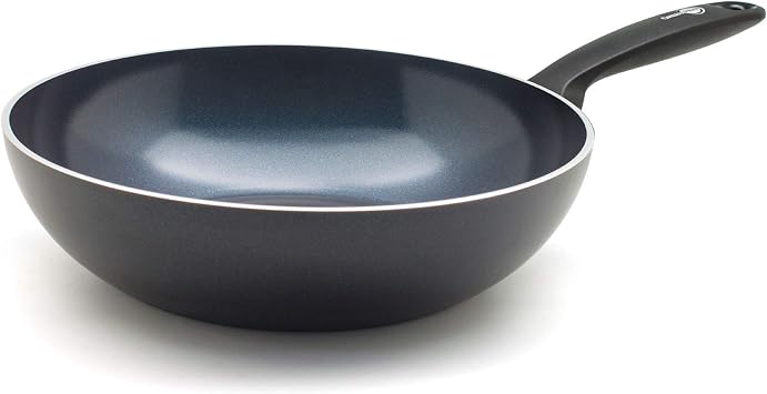 GreenPan Torino Healthy Ceramic Non-Stick 28cm/3.6 Litre Wok, PFAS Free, Induction, Oven Safe up to 160 C, Dishwasher Safe, Black
