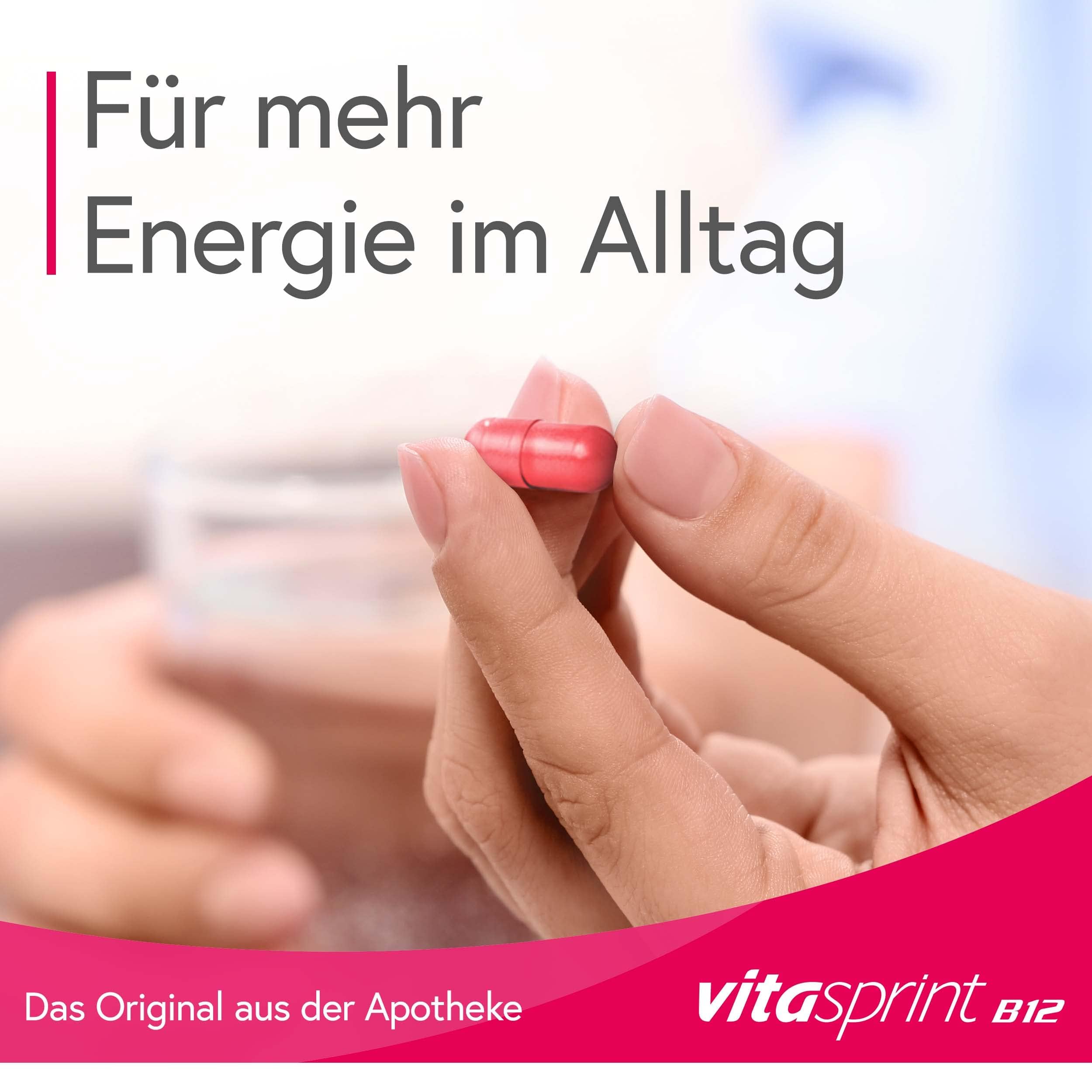 Vitamin B12 - Vitasprint B12 Kapseln, 50 St. - Mit Vitamin-B12 zur Besserung des Allgemeinbefindens, für mehr Energie und weniger Müdigkeit und Erschöpfung