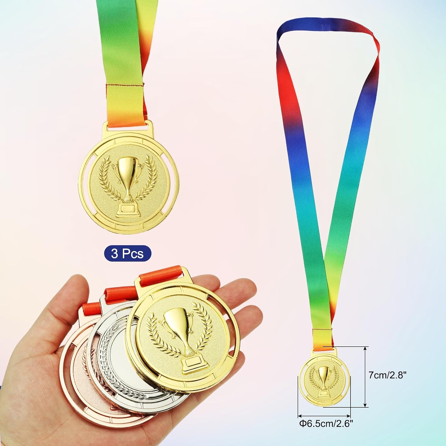 PATIKIL Metal Award Medals, Winner Medals with Neck Ribbon for Party Competitions Participation