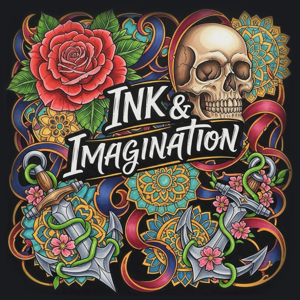 Ink & Imagination: Bold and Detailed Tattoo Designs for Creative Coloring