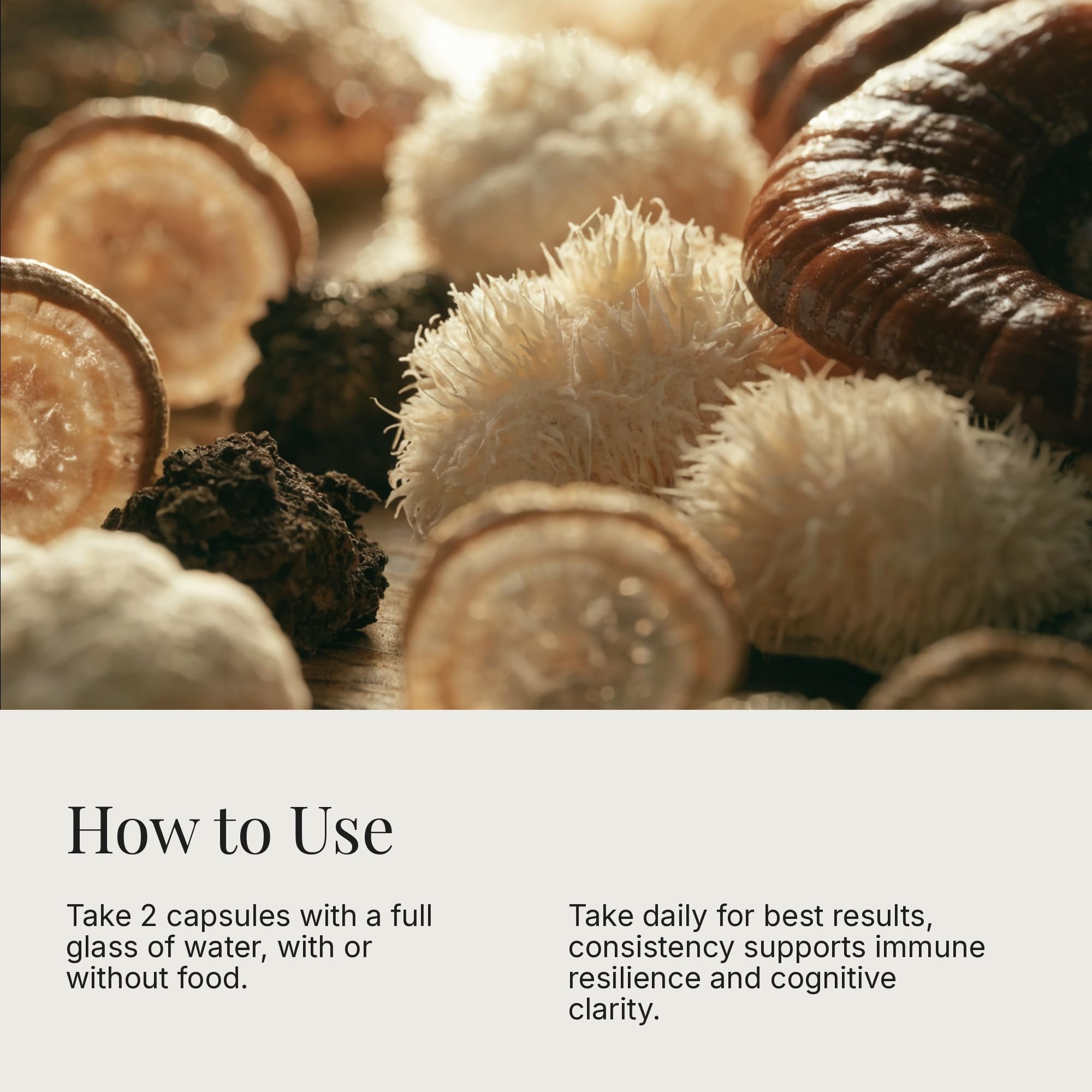 Daily Mushrooms+ Organic Mushroom Powder | 7 Fruiting Body Extracts + Adaptogens | Lion's Mane, Reishi, Cordyceps, Chaga | 60 Servings — Amazon image 4