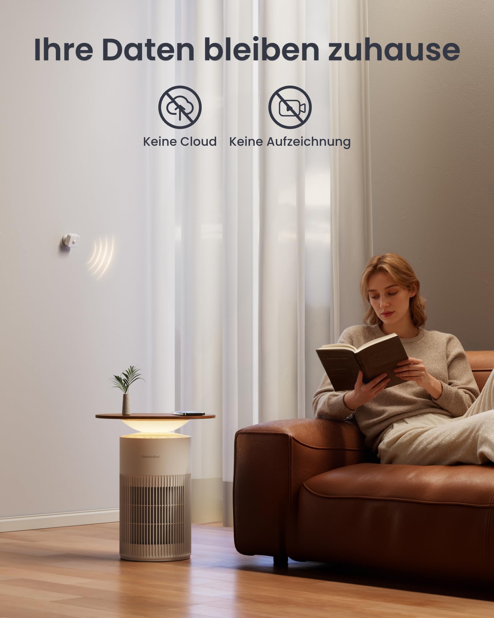 SwitchBot mmWave Bewegungssensor, Präsenzmelder für Smart Home Licht- & Gerätesteuerung, Dynamische Überwachung & Sicherheitsalarm, Alexa HomeKit & Apple Home über Hub, 2 Jahre Batterie