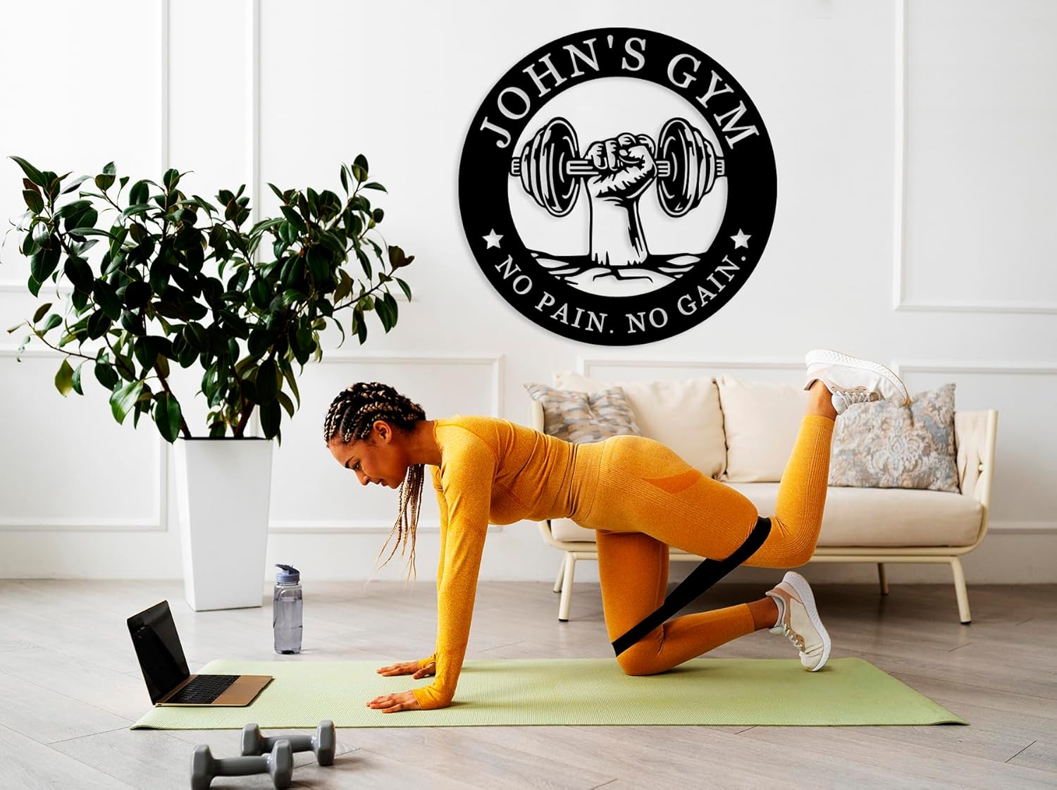 Personalized Gym Metal Sign, Custom Metal Home Gym Sign, Business Gym Sign, Large Name Metal Gym Sign, Personalized Home Gym Wall Art Decor, Workout Inspirational Metal Sign, Gifts for Fitness Lovers