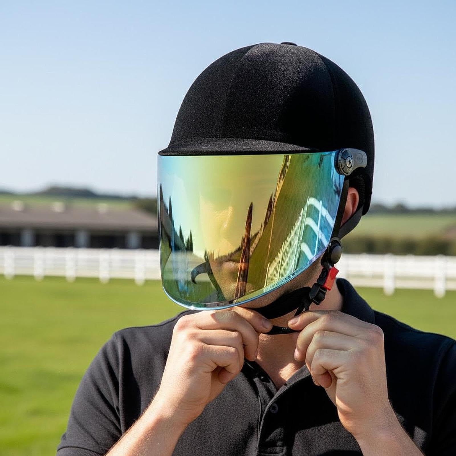Casco da Equitazione per Bambini, Sport all'Aria Aperta, Professionale, Pratico, Semplice, Portatile, per Principianti, Cappello da Equitazione,