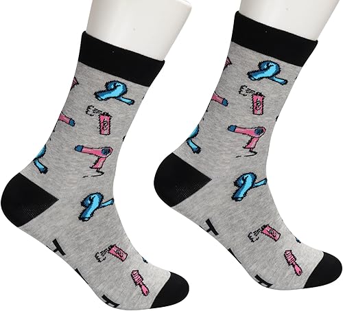 Miniatura 4 de JXGZSO Divertidos calcetines de peluquería Peace Love Hair Barber Graduación Regalo Estilista Regalo Cosmetológico