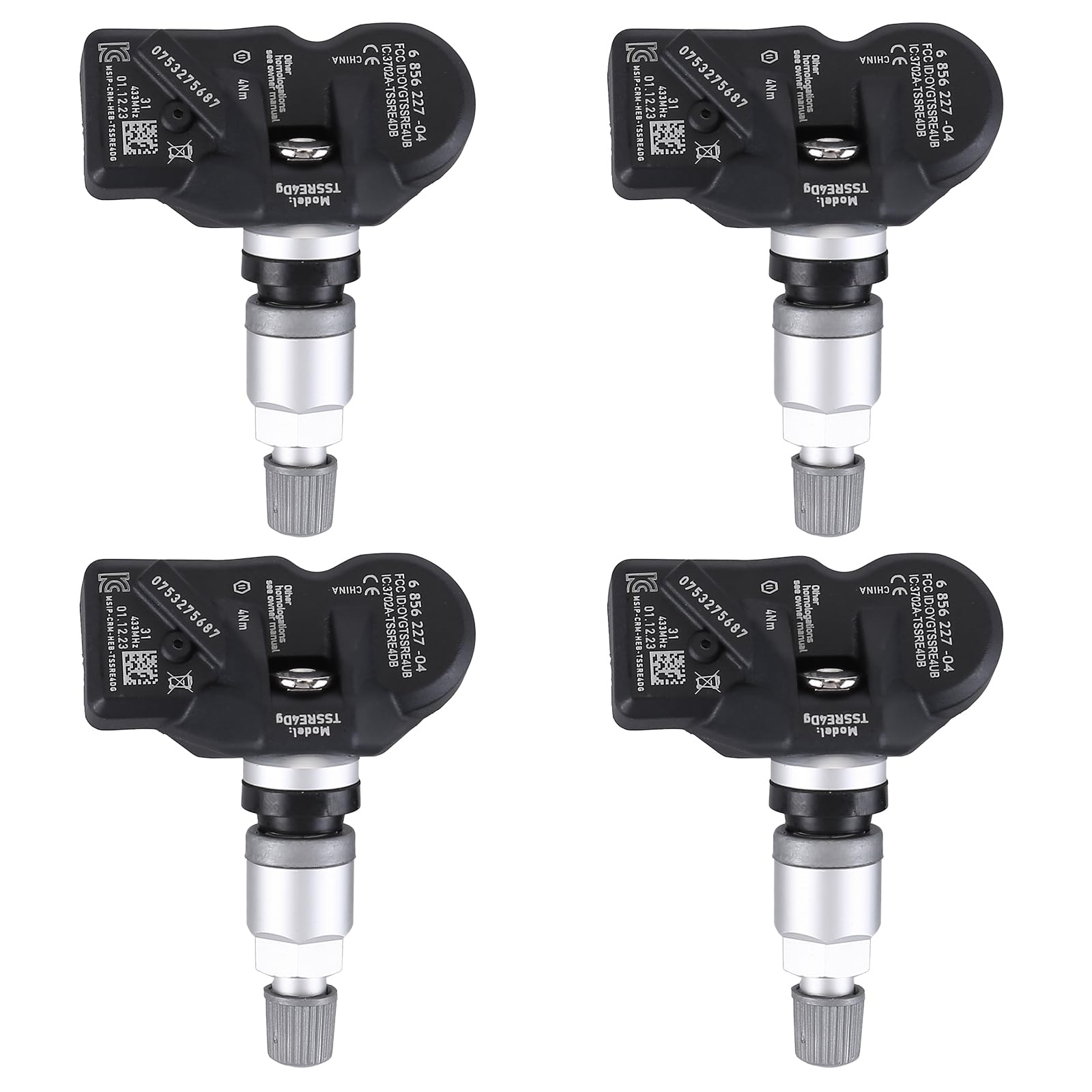 4 pièces Capteur de pression des pneus RDKS TPMS pour Série 5 F06 F07 F10 F11 Série 6 F12 F36 F45 E90 Système de contrôle de la pression des pneus Valve métallique Capteur de pression des pneus
