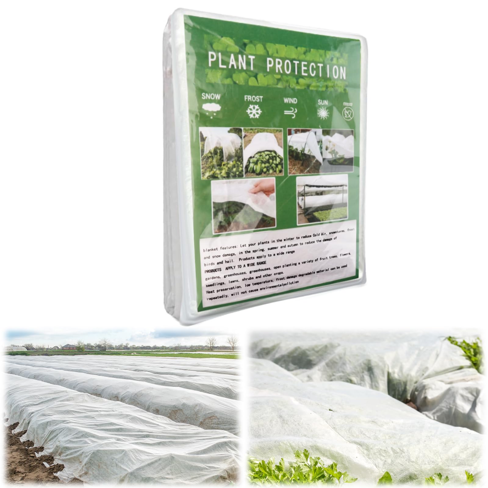 2x5m Heavyweight Garden Fleece, 35gsm Horticultural Frost Protection Cover, Non-Woven Fabric Plant Blanket, Vegetable Winter Antifreeze Cloth, Reusable Floating Row Cover for Birds Insects-image-11