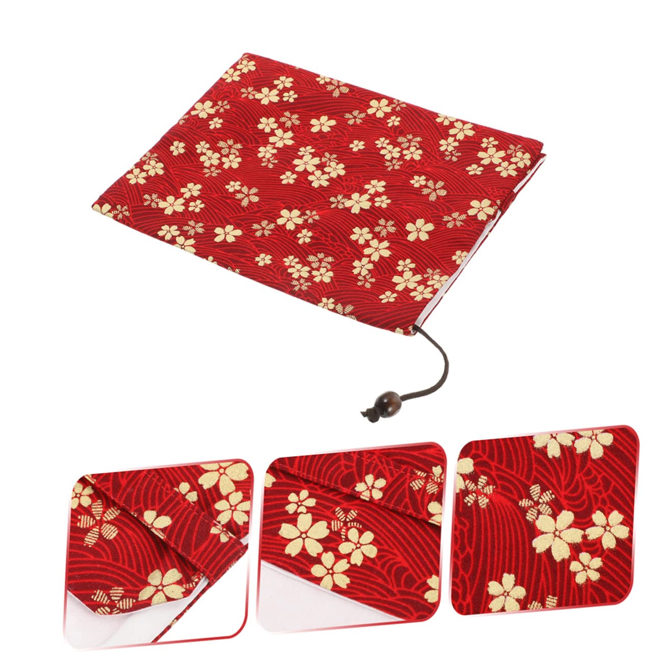 Lurrose 4 Pièces couverture de livre décor de livre en tissu manche de veste de livre pochette de manuels book sleeve bookcase protège-livre fait main pochette de livre décorative rouge