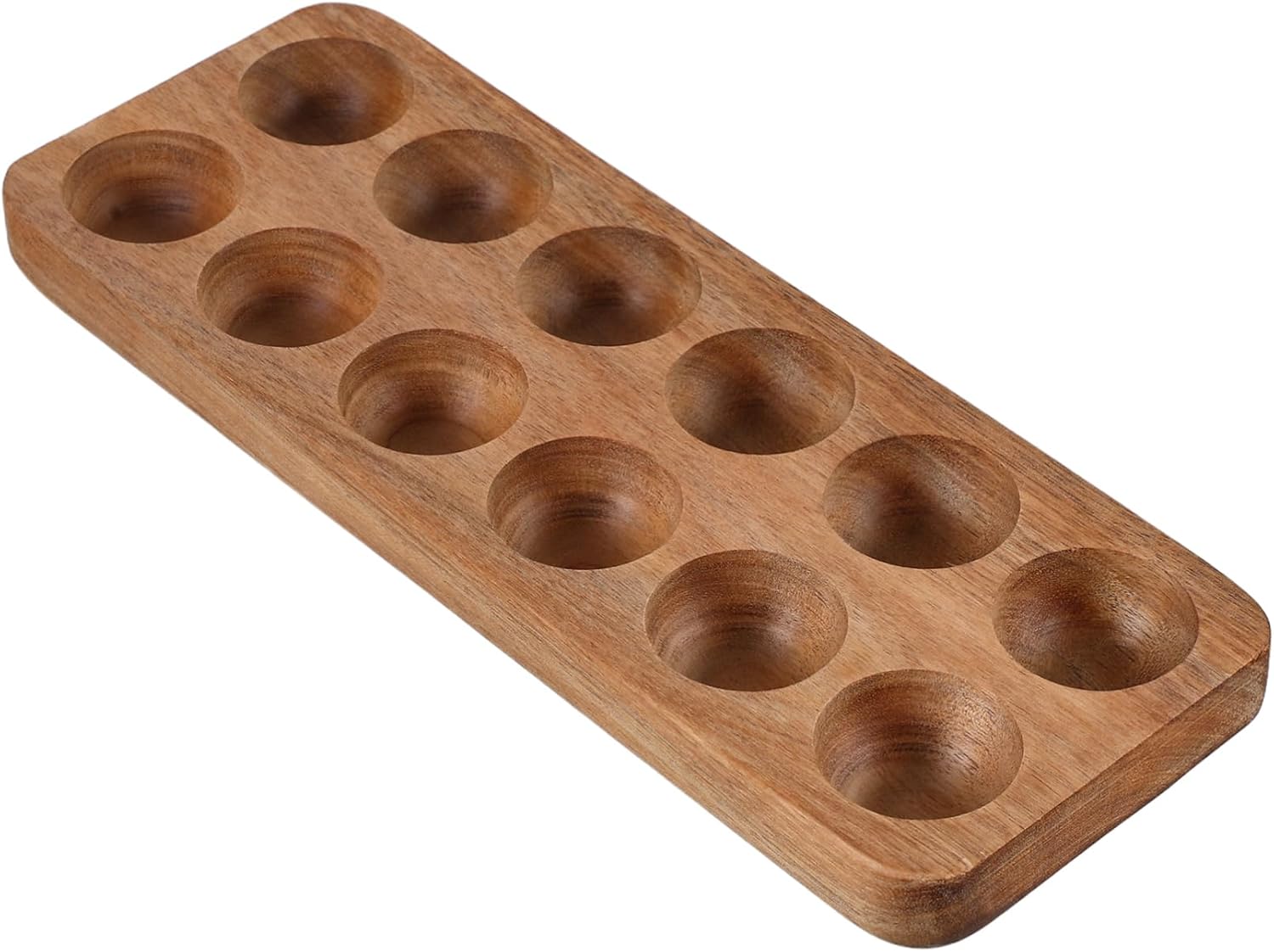12holes Wooden Holder Tray for Countertop Storage Kitchen Organizer Meticulous Craftsmanship Neatly Arranged Versatile Use