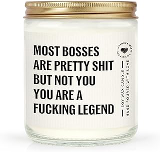 Afterprints Funny Bosses Day Gifts for Women Men, Best Boss Candle, Boss Lady, Manager, Supervisor, Bosses Gifts for Birthday, Thank You, Leaving, 7oz Natural Soy Wax Scented Candles