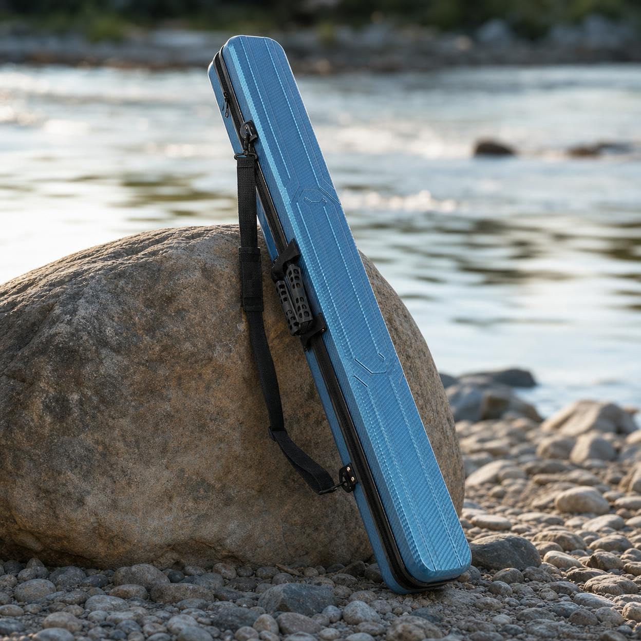 Contenitore per Canne da Pesca Custodia Borsa Tubo Astuccio Rigido in Tasche Interne Cinturini di Fissaggio Chiusura a Cerniera E Fibbie Adatto per, color to 1, color to 1