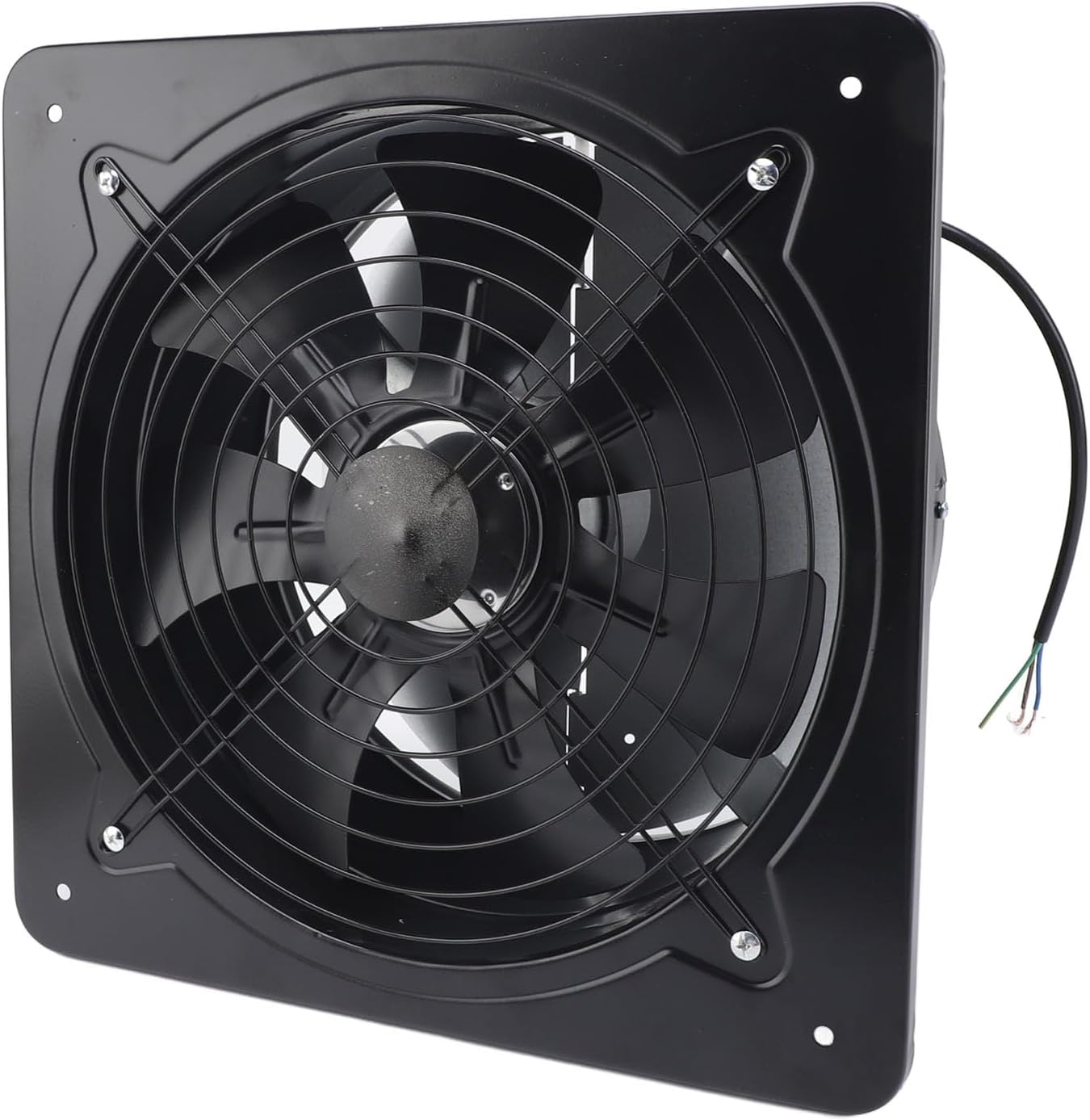 Industrial Air Extractor 12inch Powerful Window Ventilation Fan for Kitchen Black, Efficient Air Ventilation for Home and Office Spaces, Metal Material