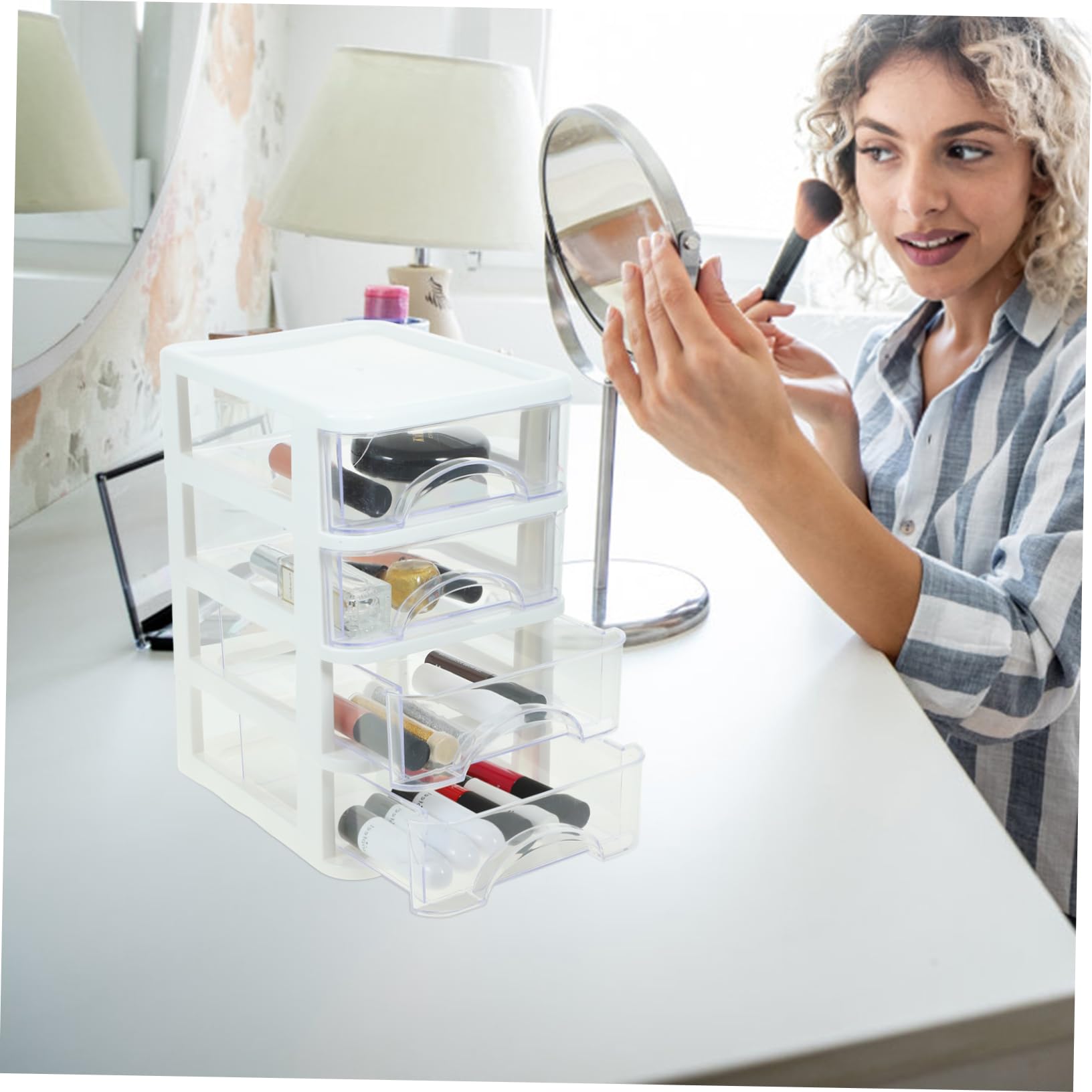 Operitacx Organizador De Escritorio Multi Almacenamiento Práctico De Papelería y Cosméticos Soporte Transparente Para y