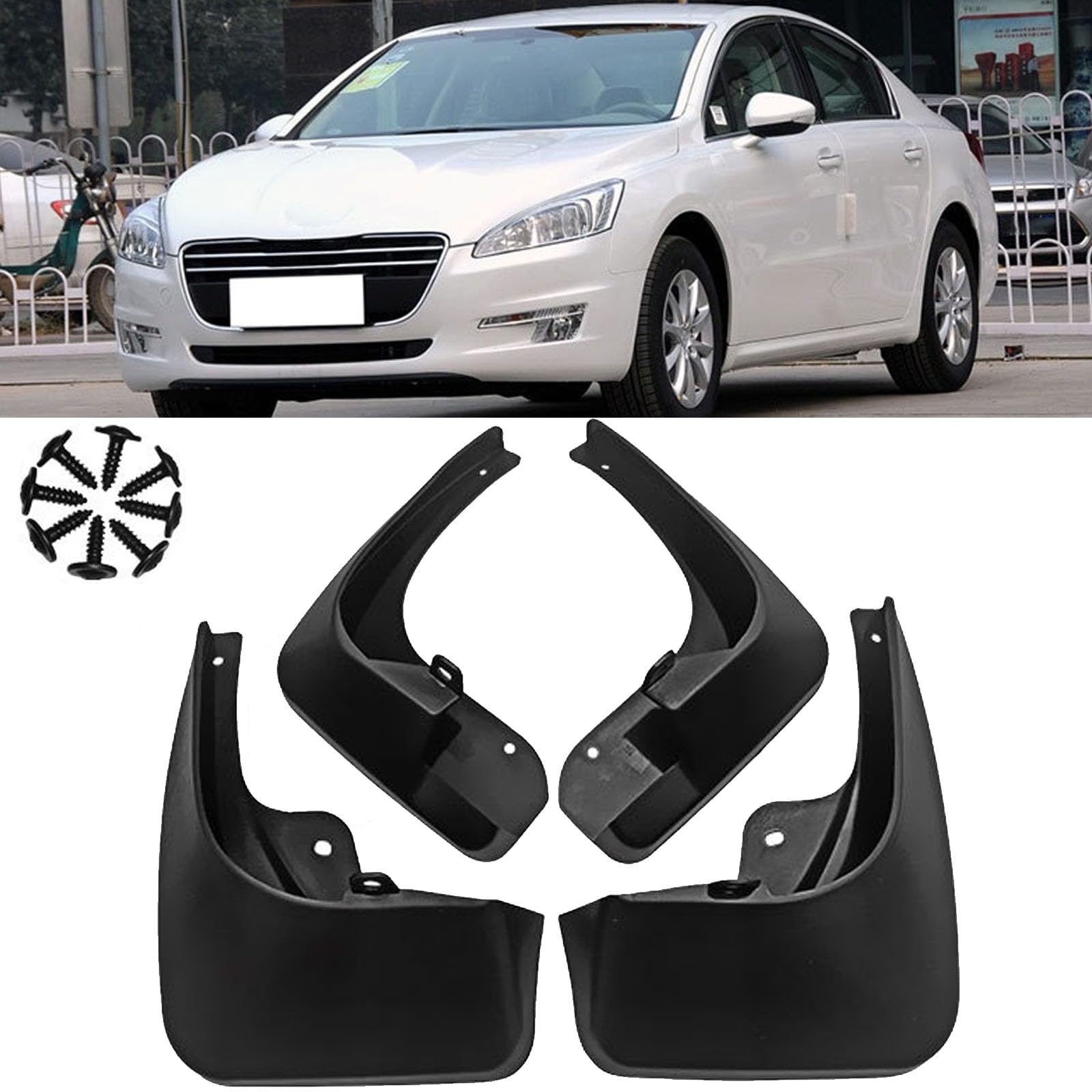 ZCZMAD Car Mud Flaps for Peugeot 508 2011-2018, Splash Guards Mudguards Splash Protection Fender