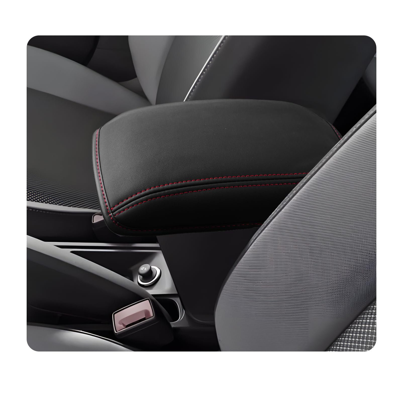 LUWU Pokrowiec na podłokietnik kompatybilny z Seat Leon 5F MK3 2013-2019, pokrowiec na podłokietnik do samochodu, Leon 5F, akcesoria (czarny)