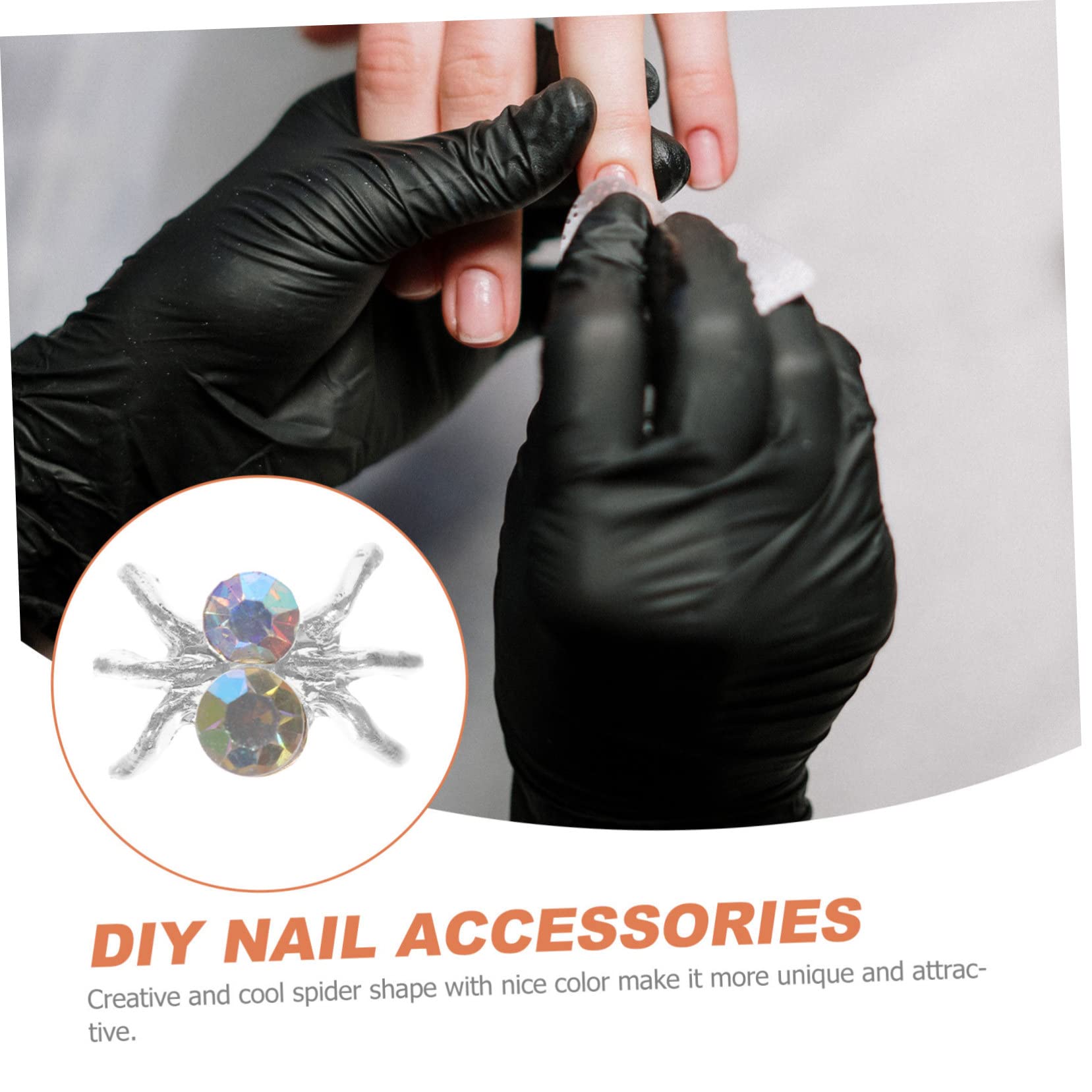 Healvian 500pezzi Charm Per Unghie Forma Di Ragno Decorazioni Per Manicurper Halloween Feste e Occasioni Speciali Facili Da Applicare Per Nail Art Creativa