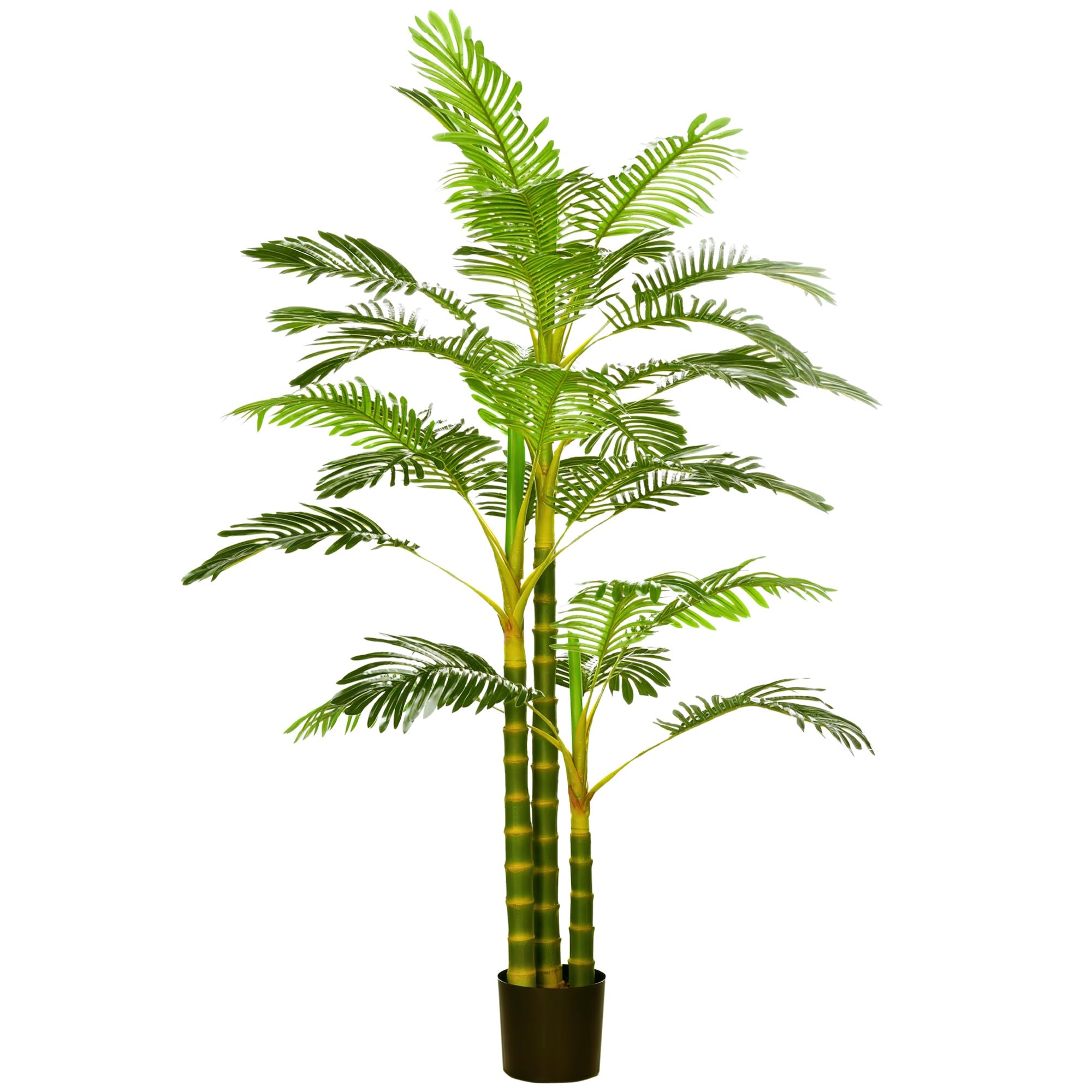 HOMCOM Palmier Areca Artificiel Arbre Artificiel 190 cm Pot Inclus Vert