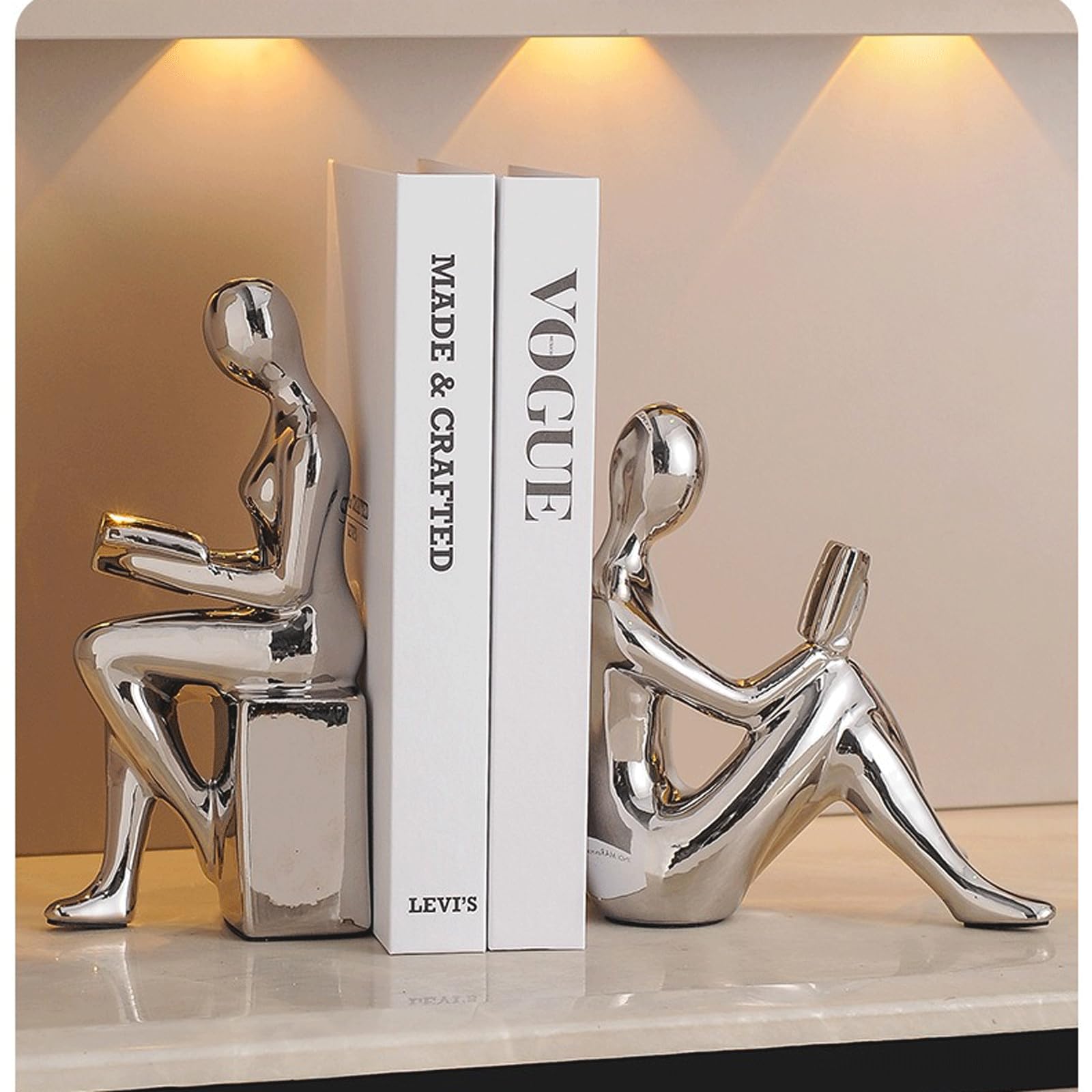 YOFAB Sujetalibros Decorativos para estantes Sujetalibros de cerámica para Libros Pesados ​​Sujetalibros Decorativos únicos Sala de Estudio o Regalos