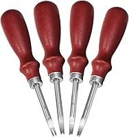 Vista 4 de Mudder 4 Pieces Edge Leather Beveler Craft Edge Beveler Cutting Beveling Leather Skiver Tool for DIY(1.5 Mm, 1.2 Mm, 1.0 Mm, 0.8 Mm)