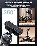 Llano 16" Trépied de caméra d'action magnétique pour DJI Action Osmo 6, Osmo Nano, Mini Tripod avec adaptateur Magsafe, petit bâton de selfie, 360° Tête de balle, Portable, Léger, Noir