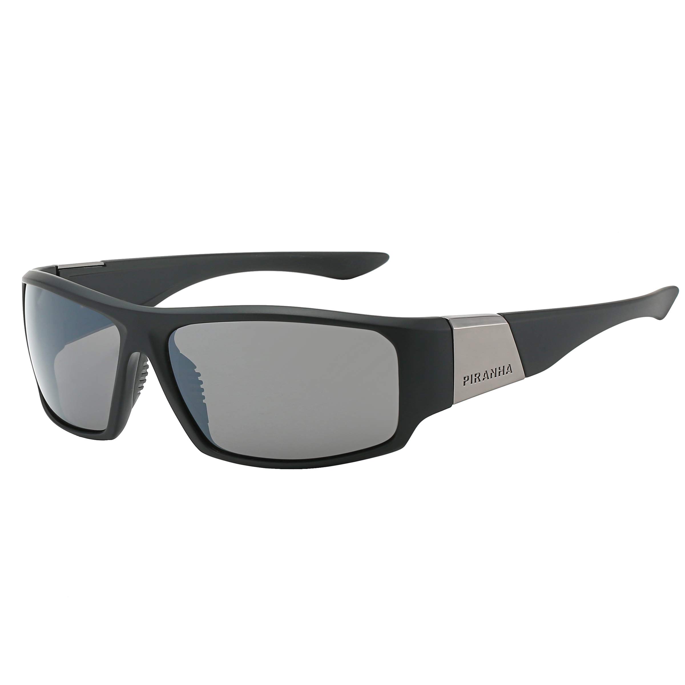 Piranha Orson Men's Sports Sunglasses with Black Frame and Smoke Gray Lens