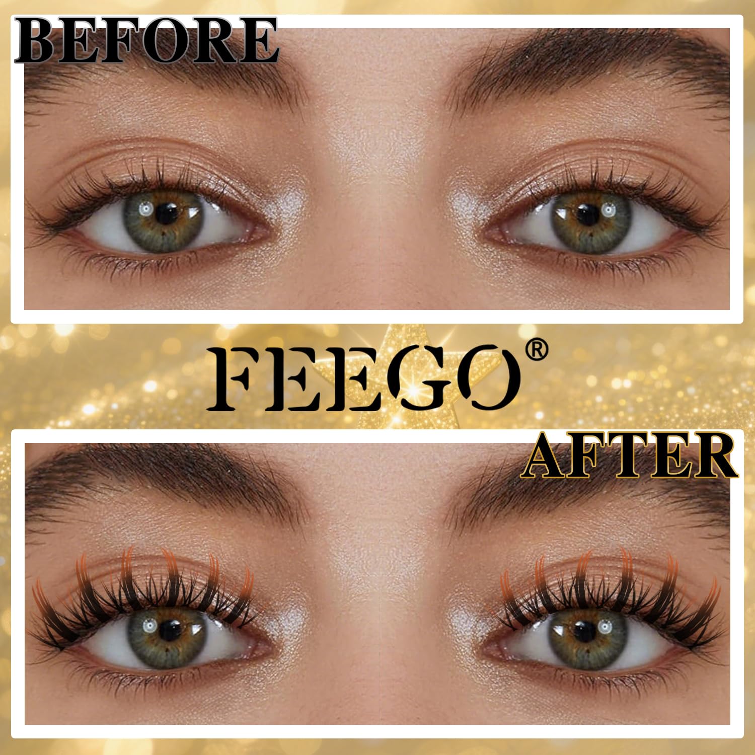FEEGO Wolkenwimpern mit Farbverlauf, 5 verschiedene Farbverlaufswimpern, 100 Stück, Design Wimpern für jede Veranstaltung, zum Stylen von falschen Wimpern (inklusive doppelseitigem Klebstoff, Pinzette