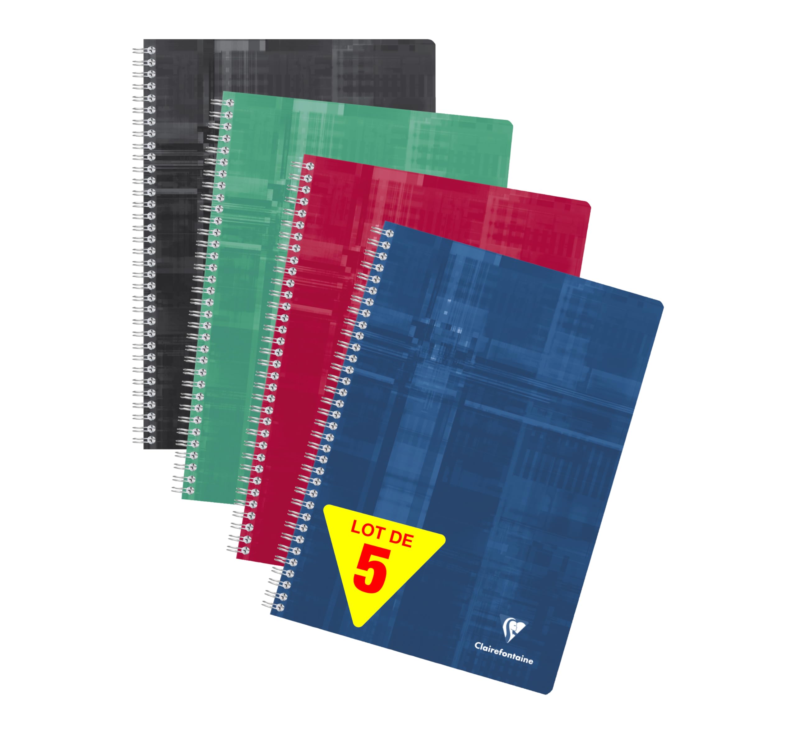 Clairefontaine 8172Cpack zeszyty spiralne x5 A4 21x29,7 cm w kratkę