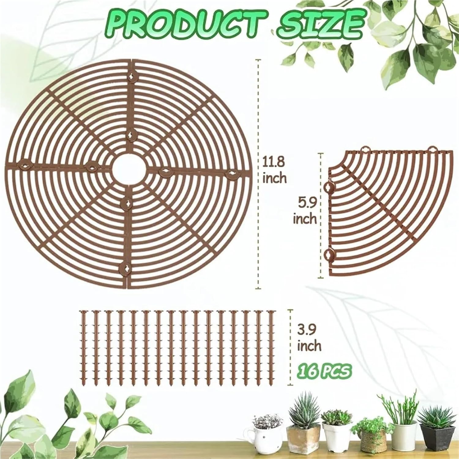 Plant Pot Cover Plant Pot Gird Cover 6 Pack Potted Grid Soil Protectors with Stakes for Gardening Indoor Mesh Animals for Outdoor Garden
