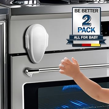 Oven Lock Child Safety 2Pack, Premium Baby Proofing Oven Door Locks, Easy to Install & Use Durable and Heat-Resistant Material no Tools Need or Drill Oven Child Safety Lock White