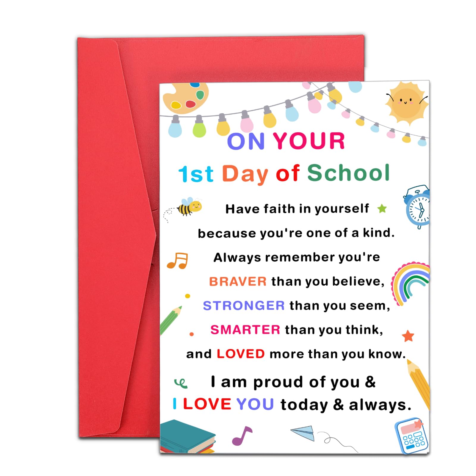 First Day of School Cards for Kindergarten Kids Son Daughter, First Day of First Grade Preschool Dorm Room Essentials for Guys, 1st Day of College