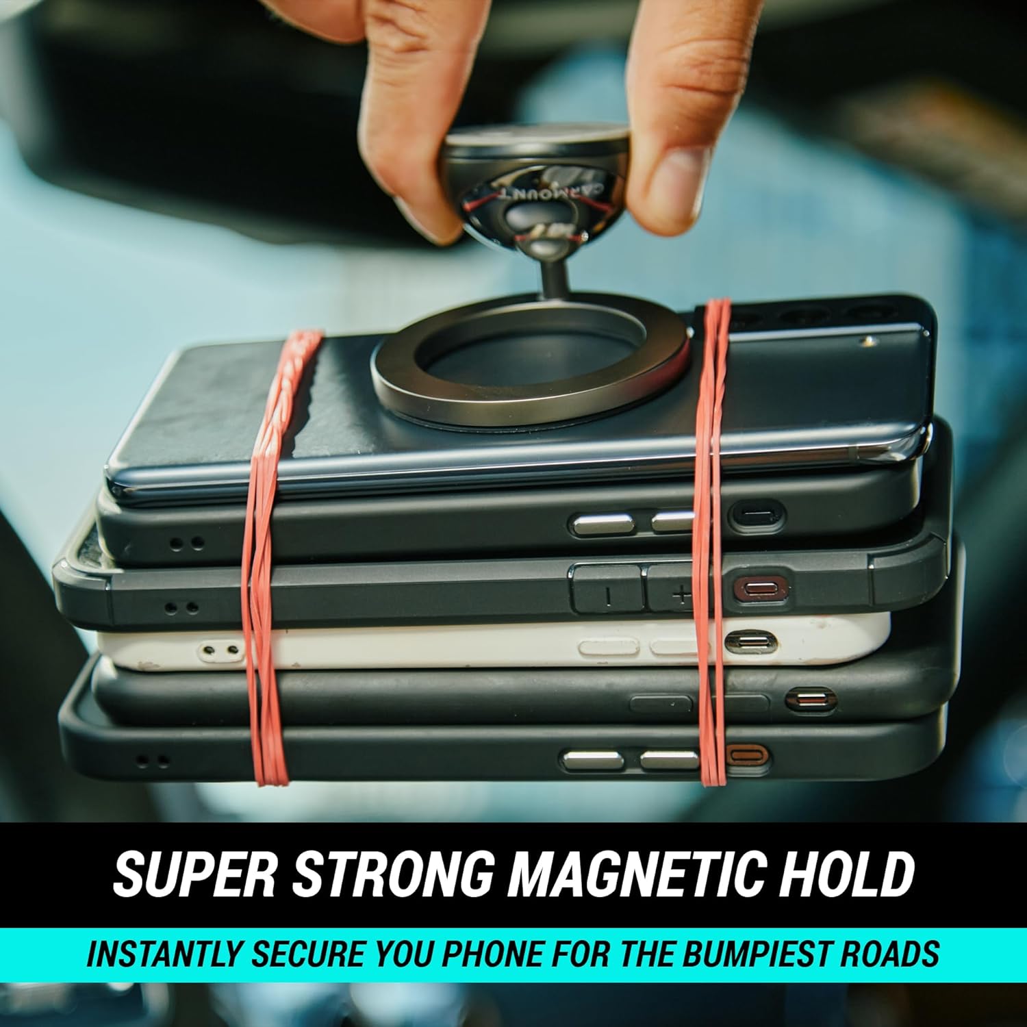 CARMOUNT Adjustable Magnetic Car Mount | Dashboard Phone Holder, 360° Rotation & Tilt, Universal & MagSafe Options (3.0 MagSafe Dash Mount F3) - Image 5