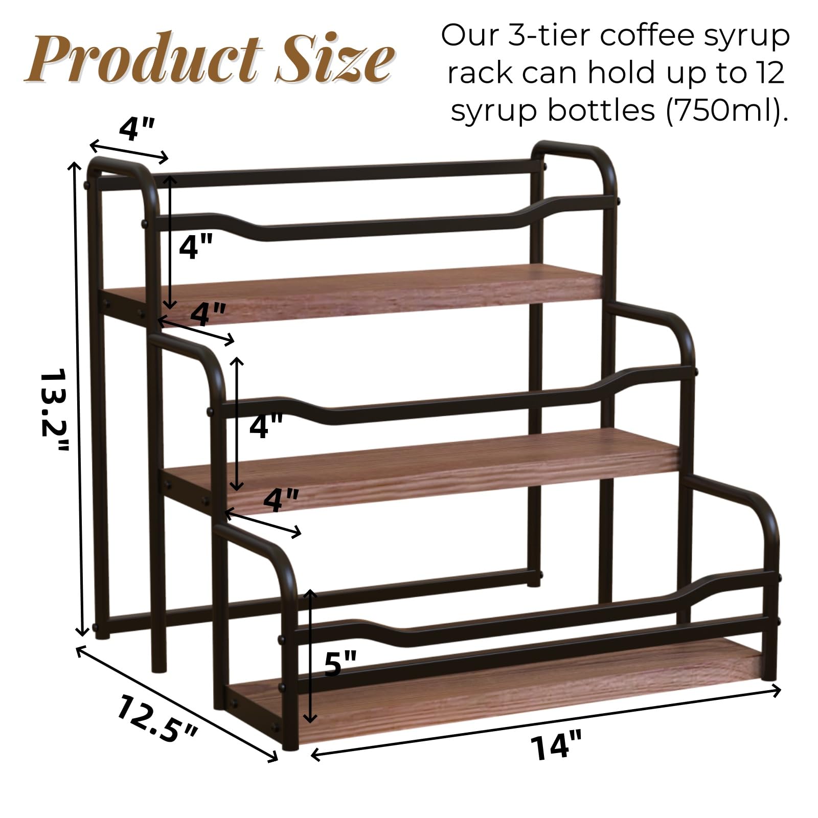 Snapklik.com : 3 Tier Coffee Syrup Organizer, 12 Bottle Wine Storage ...