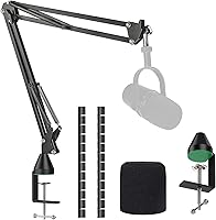 Vista 1 de MV7 MV7X MV7+ Brazo Boom - Brazo de micrófono con cubierta de espuma compatible con Shure MV7 y Shure MV7X y Shure MV7+ Micrófono con filtro Pop y 2