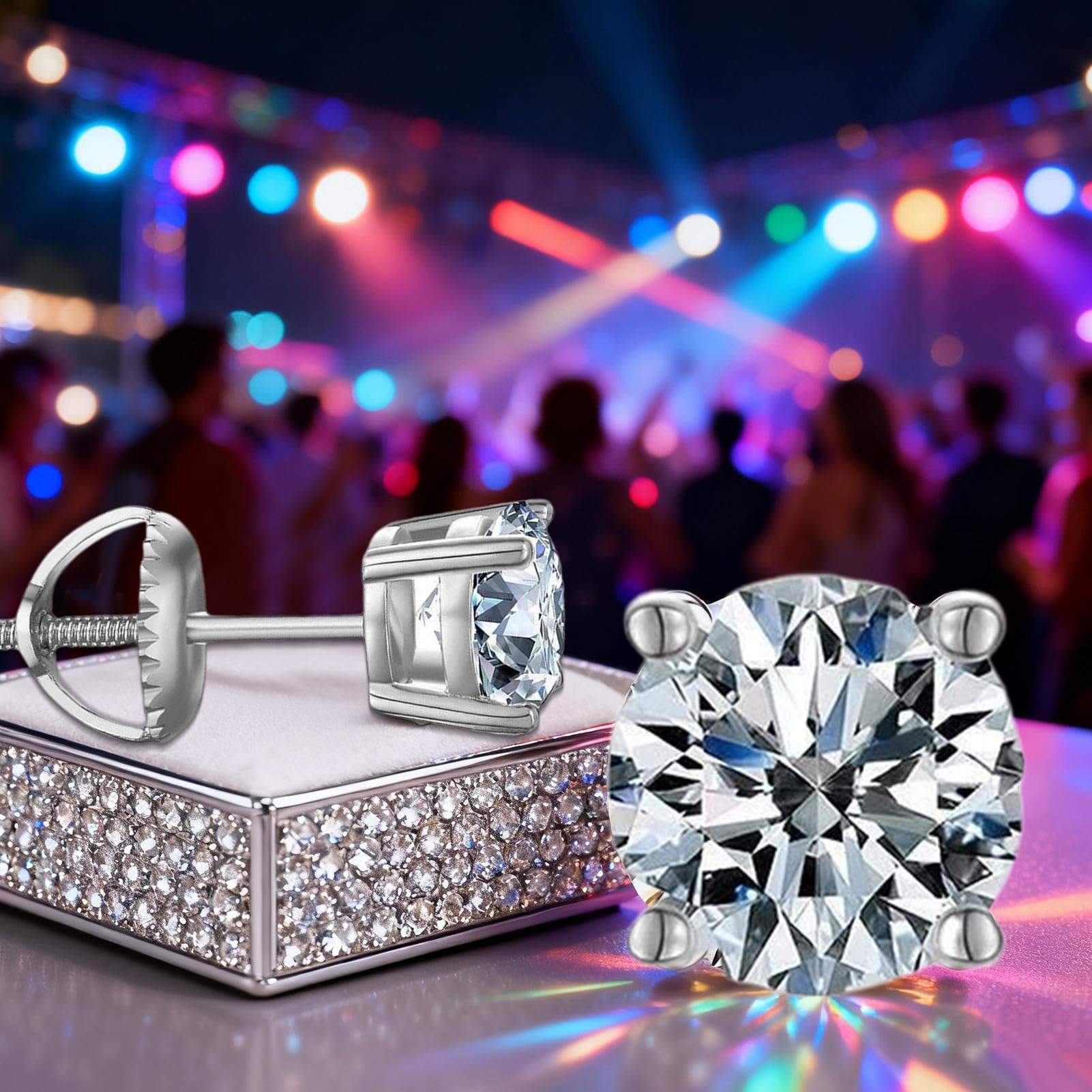 Pendientes Botón para Mujer 1 Par de Joyas Elegantes de 2 quilates