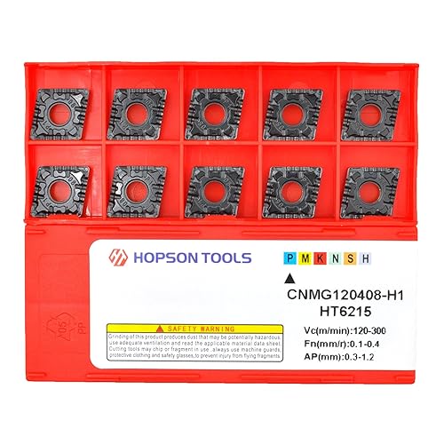 Hopson Tools Insertos de torneado de carburo CNMG 432 Cnmg120408 para acabado de acero de corte, inserto Cnmg para herramientas de torneado de